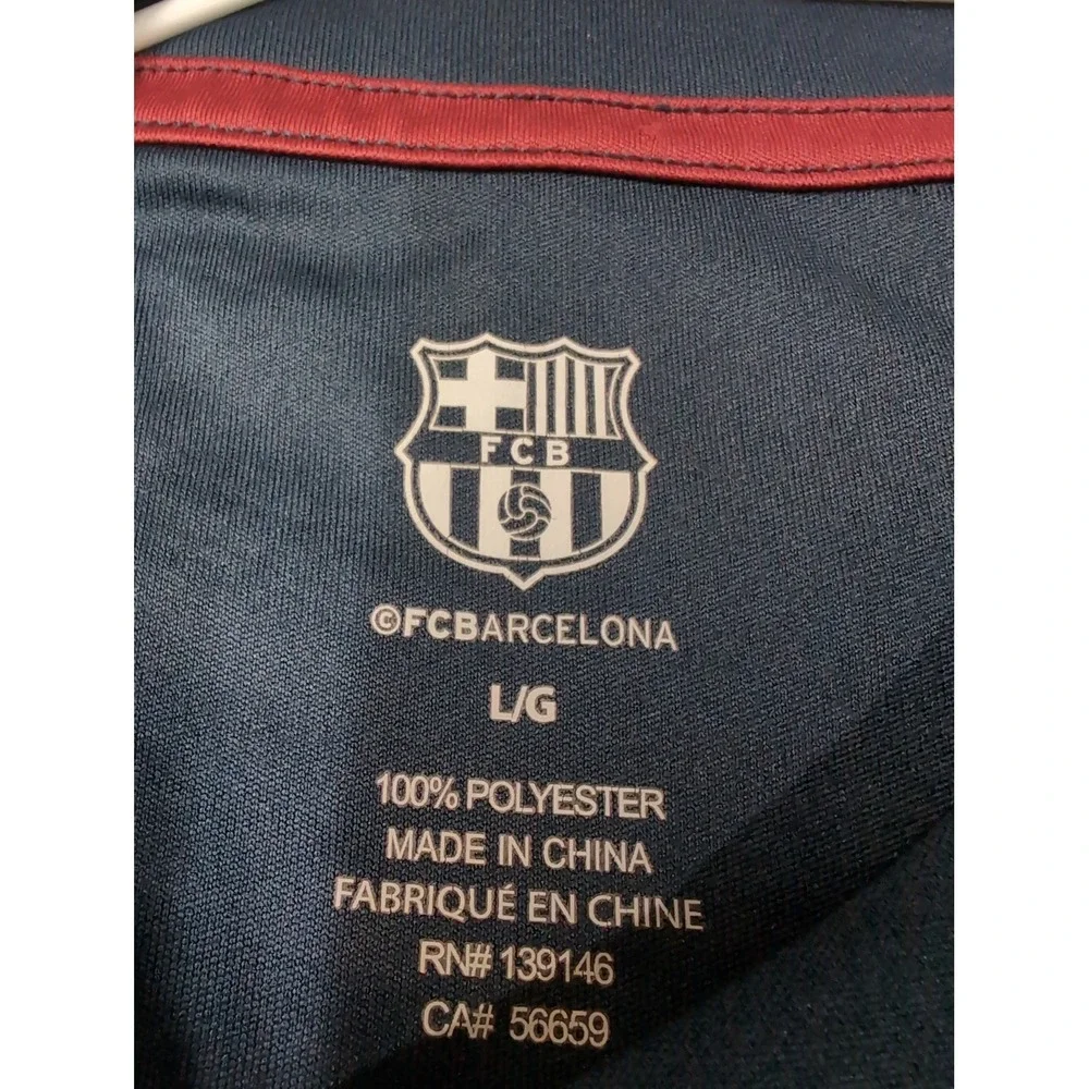 FC Barcelona Kids Soccer‎ Jersey T Shirt FCB BARCA Red Black Stripe L/G